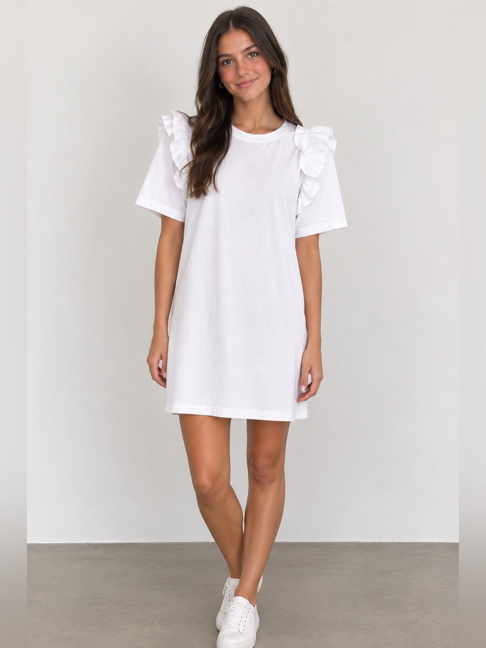 Adeam Women's White Ruffle Sleeve Dress